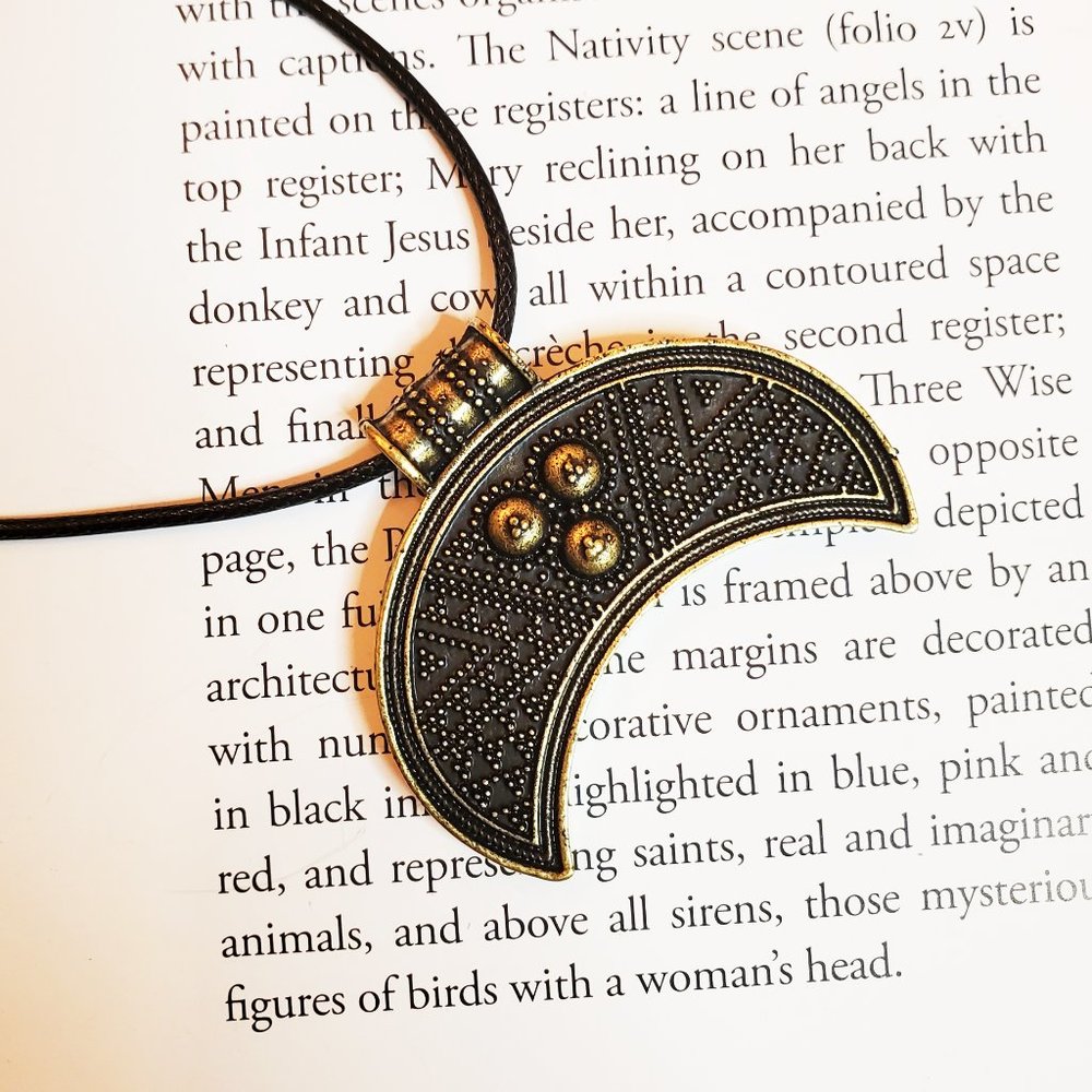 Medieval Slavic Lunula Moon Pendant Viking Jewelry /  Necklace For Women / Men